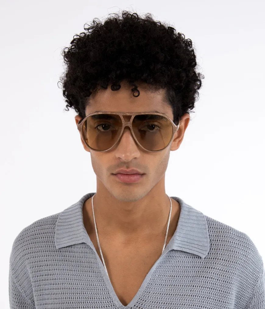 ELLIS-2 Recycled Brown Aviator Sunglasses