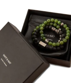 LAUGHING Bead & Charm Bracelet In Green