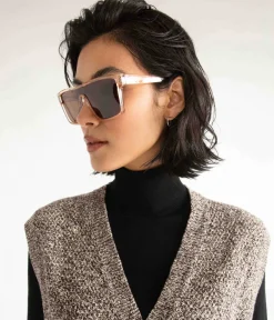 MAEVE-2 Recycled Beige Retro Squared Sunglasses