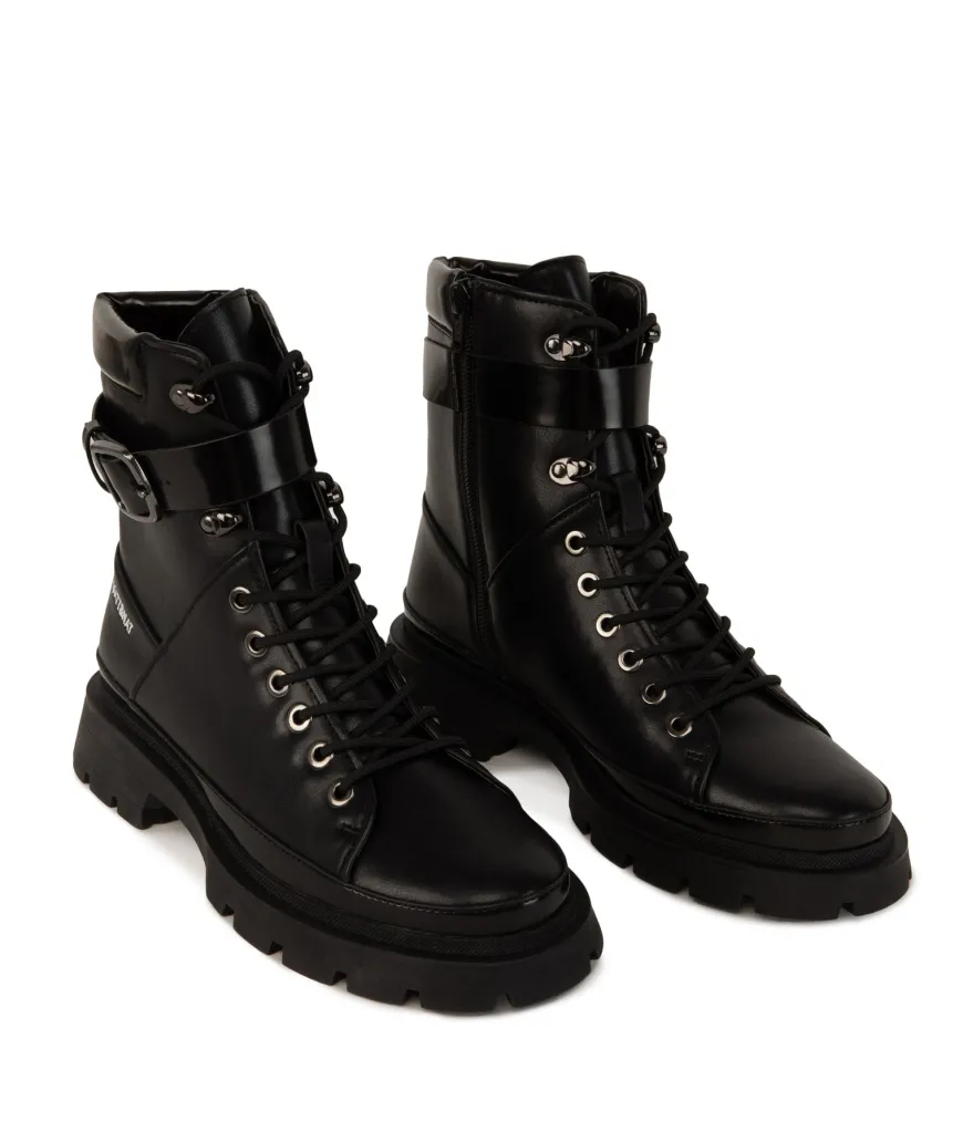 TOMEI Women's Vegan Combat Boots